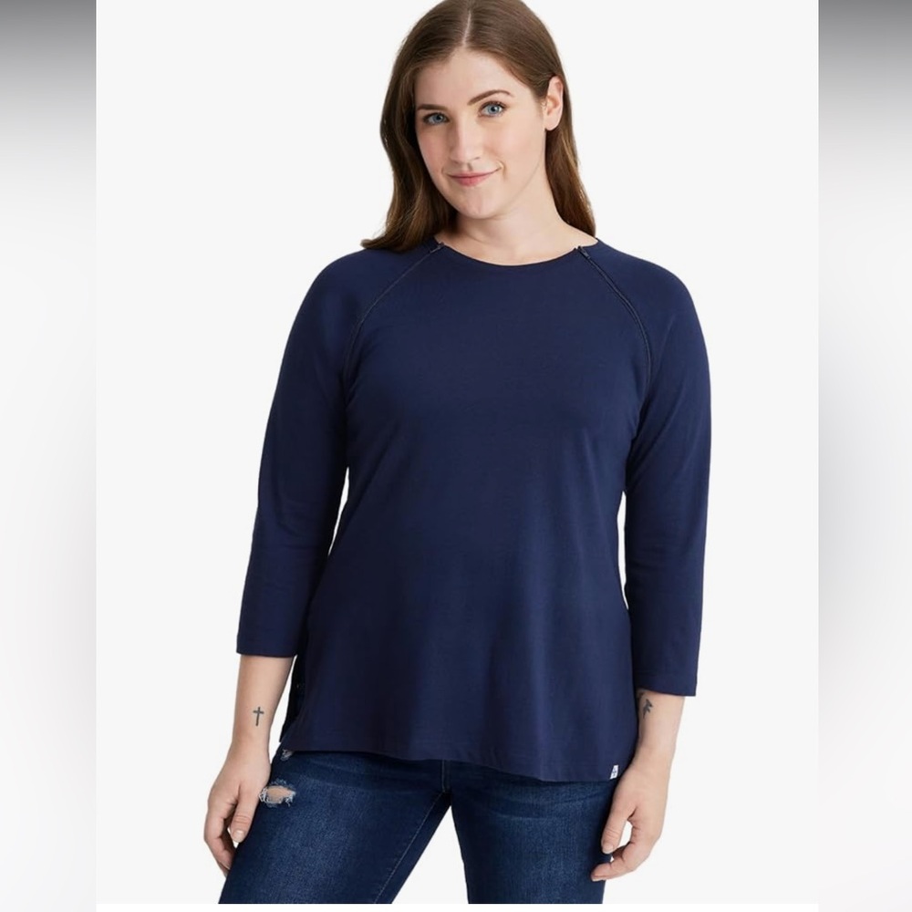 Care + Wear Chemo Port Women's Navy Blue Top